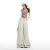 2026 Spring Women's American Style Cuffed Casual Wide Leg Pants - Loose, Comfortable, Slimming Drape