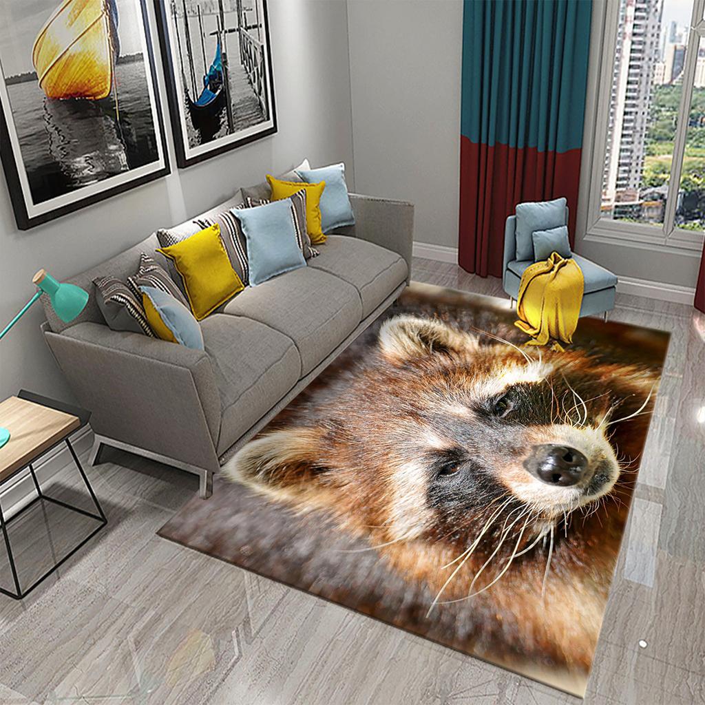 Bathroom Entrance Non-Slip Mat Living Room Balcony Kitchen Bedroom Rug Cute Raccoon Rug Cute Animal Rug