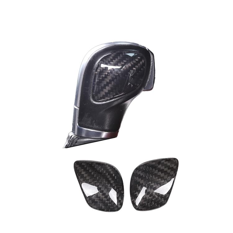 Real Carbon Fiber Interior Car Gear Knob Trim Cover for Volkswagen Polo Golf T-ROC Jetta Passat Touareg Tiguan CC Beetle Models