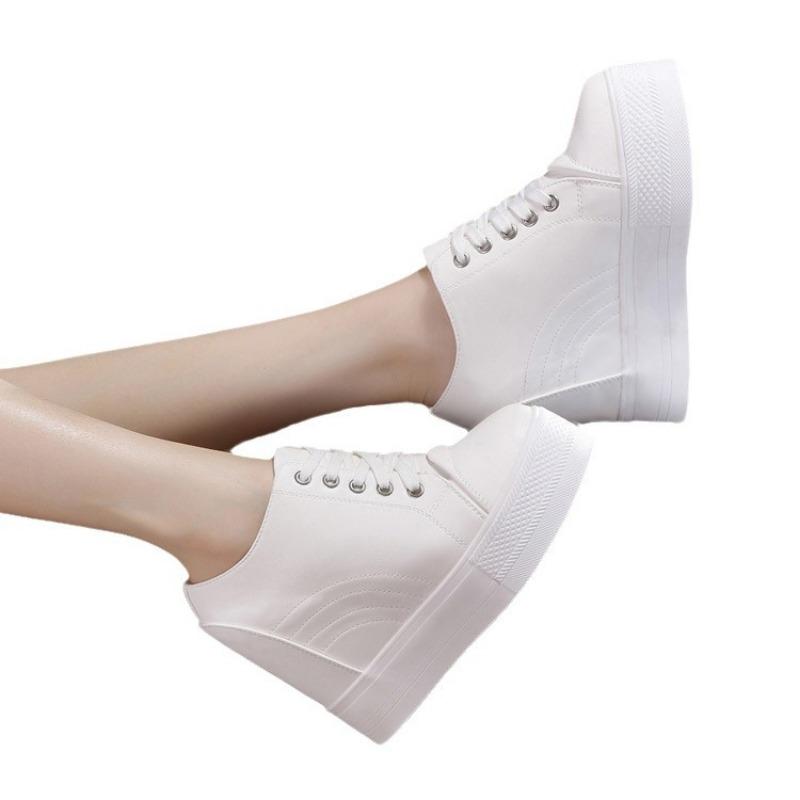 Autumn women's shoes new platform casual sports student shoes lace-up heel single shoes women