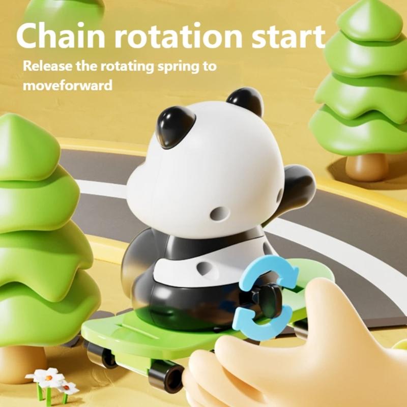 3pcs Manual Wind Up Panda Figurine with Sport Theme Design for Children Playtimes Sensory Development Activity Toy