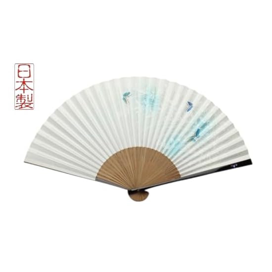 Kyoto Folding Fan: Dance of the Butterflies (Blue), Made in Japan, Kyoto, Women's Paper Folding Fan,