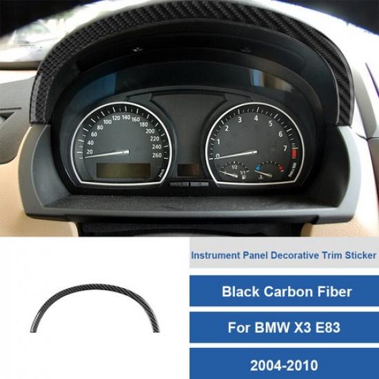 2Pcs Carbon Fiber Front Trument Speedometer Cover Trim For BMW X3 E83 2004-10