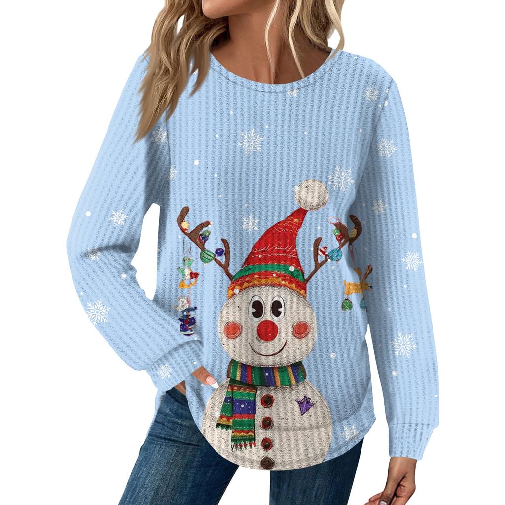 Dámská móda Dlouhý rukáv Vánoční Volný Dlouhý rukáv Kulatý výstřih Ležérní Top