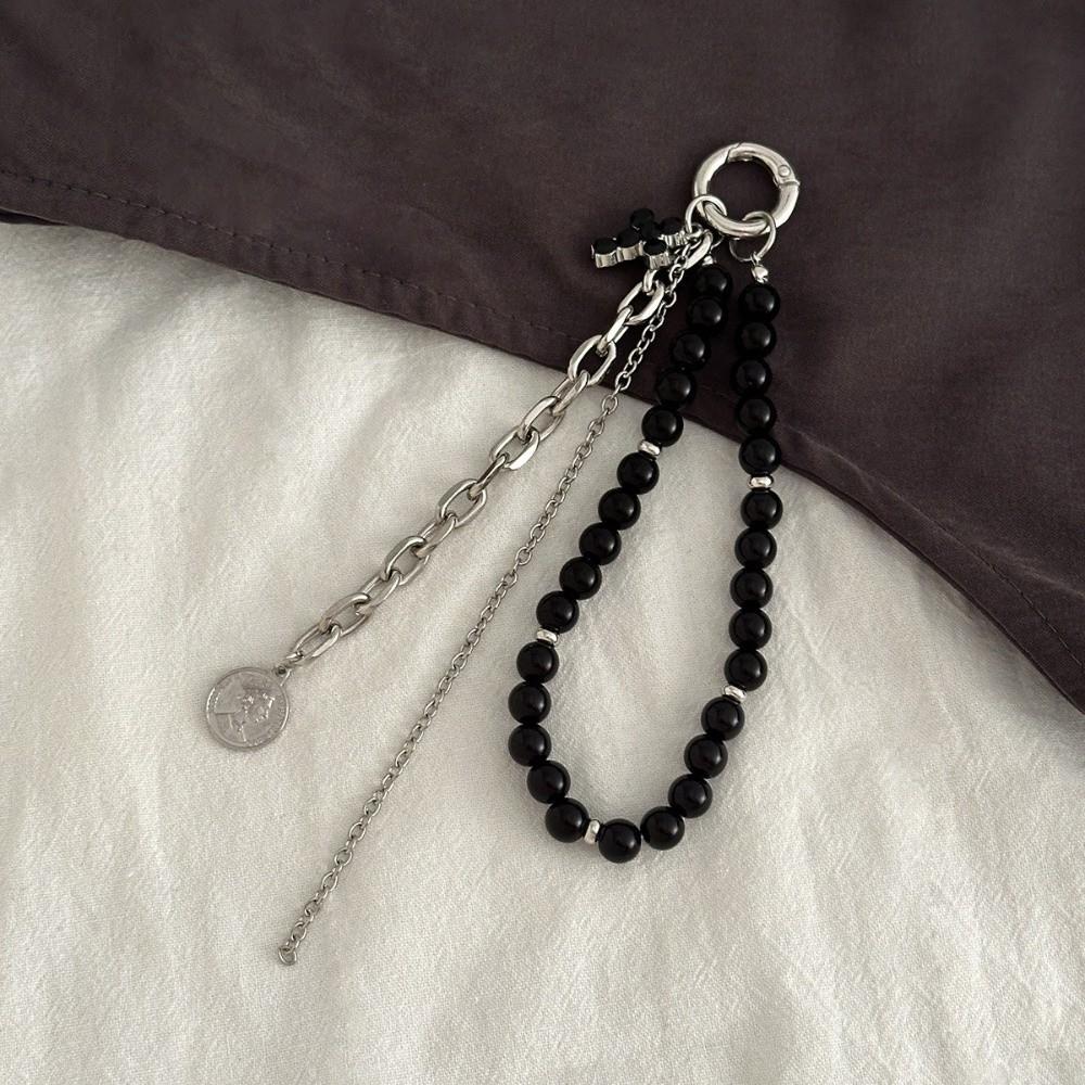 Tassel Chain Bag Pendant Star Rivet Peach Heart Key Ring Gifts Pearl Beadeds Keychain Trendy