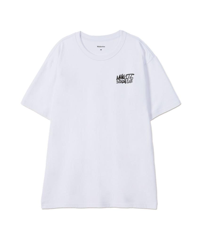 MAKEITTO [Graffiti3 Logo]Crew Neck Tee_White