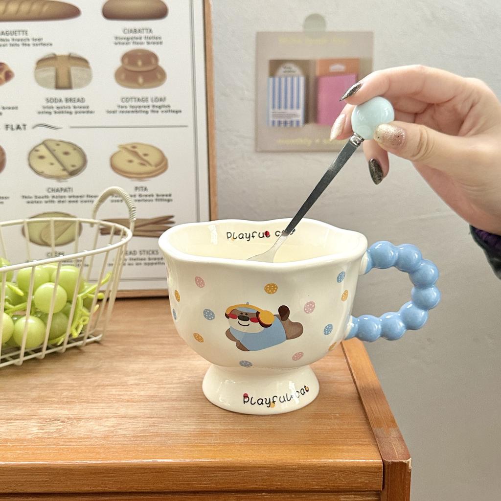 Dawanie Dziewczynkom Prezentów Urodzinowych Wysokiej Wartości Ceramiczny Kubek w Kropki Szczeniak Kreatywny Kreskówkowy Kubek do Wody Pamiątka