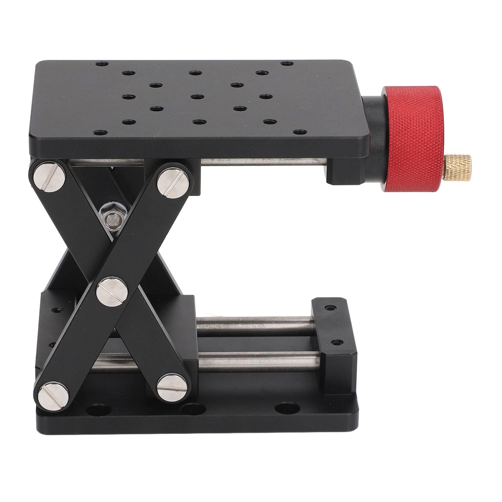 Koogeelife Black Lifting Platform High Precise Aluminum Alloy Manual Laboratory Scissor Type Lifting Stand