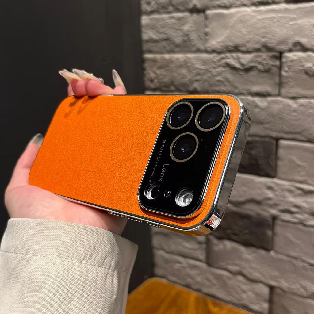 Luksusowe Wegańskie Skórzane Poszycie Odporne na Wstrząsy Etui na Telefon dla iPhone 17 Air 16 15 14 Plus 13 12 Pro Max Ochrona Soczewki Aparatu Matowa Pokrywa