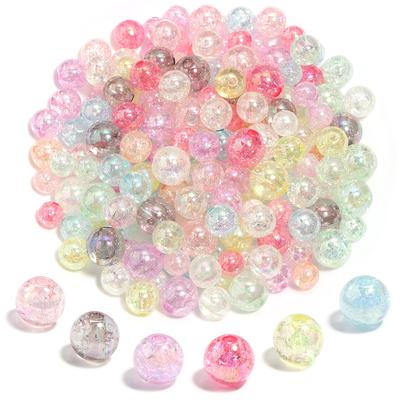 50/100 stuks Gebarsten Acryl Kralen Snoepkleur Gemengd Rond Losse Tussenkralen Voor Sieraden Maken DIY Armbanden Ketting Accessoires