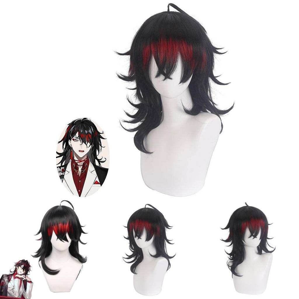 Vox Akuma Cosplay Wig Long Black Hair With Stunning Gradient Red Highlights