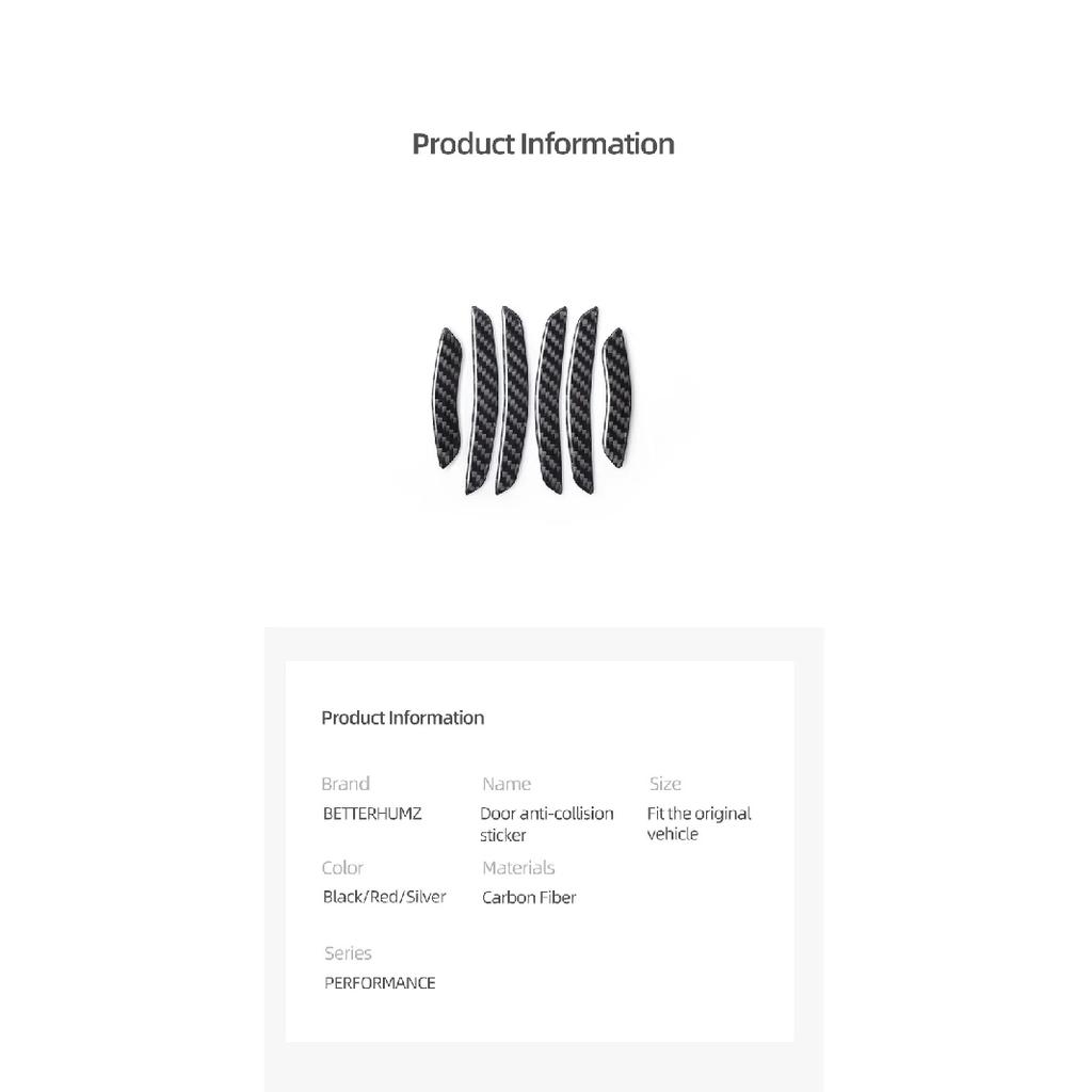 Carbon Fiber For Tesla Model Y 2019- 2025 Juniper Car Door Anti Collision Trim Protect Sticker Decoration Tuning Accessories