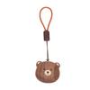 Bear Head Keychain Black Walnut Wood Keyring Phone Strap Cartoon Keyring Bag Decoration Accessory