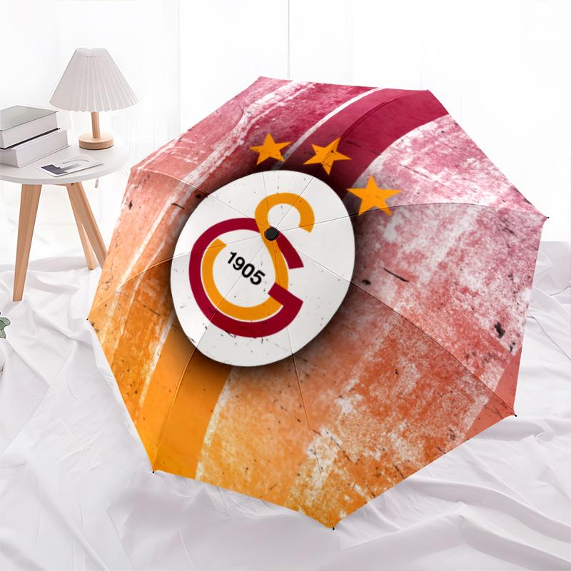 Galatasaray SK  Pattern, Automatic Folding Umbrella, Portable and Foldable Design, 8 Ribs, a Christmas or Birthday Gift.