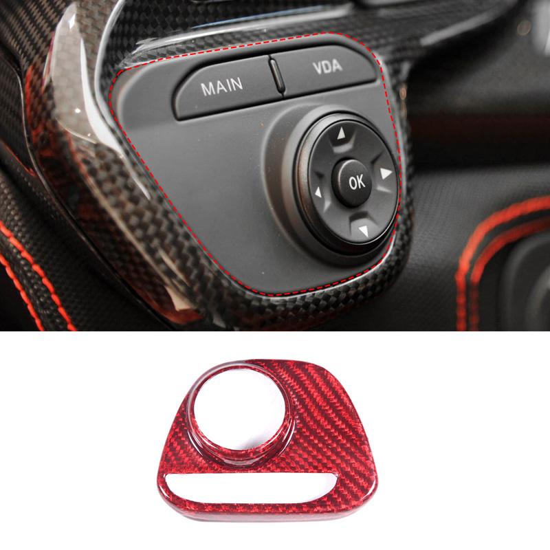 For Ferrari 458 2011-16 Red Real Carbon Fiber Car Gear Panel Glass Lift Switch Door Handle Cover Decoration Sticker Accessories