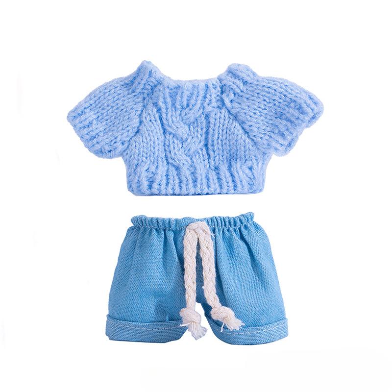 Sweater Jeans for 15-17Cm Labubu Plush Stuffed Doll Outfits DIY Mini Dolls Clothing Accessories