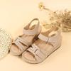 Women's Fashion Trend Wear Comfortable Matching Color Sole Pure Black Shoe Velcro Wedges Heels Designer Sandals