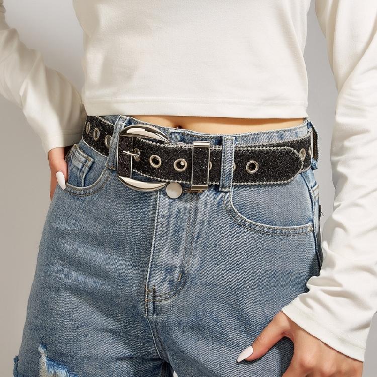 Adjust Length Belt Adjust Pin Buckle Waist Belt Adult Sequins Waist Belt