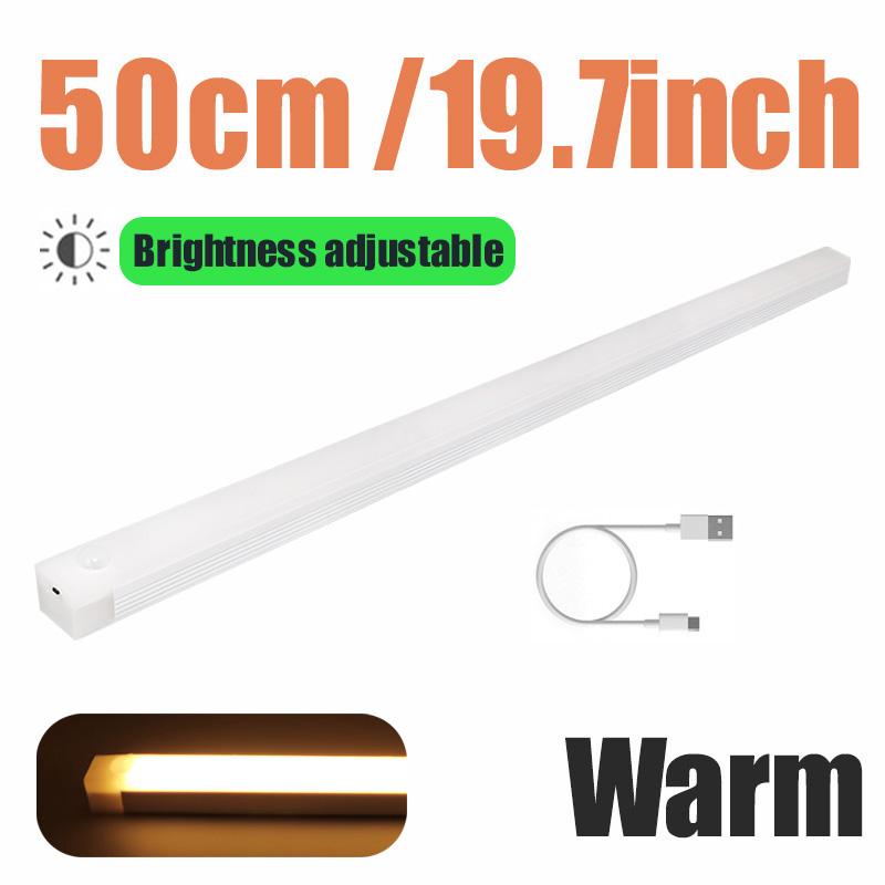 Motion Sensor Light 50/30/20cm USB Rechargeable LED Lamp Magnetic Night Light Bar Induction Cabinet Light For Closet Wardrobe