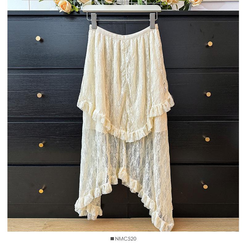 

Весна 2025 года, новая юбка-трапеция с асимметричным дизайном, связанная крючком из кружева one size fits all