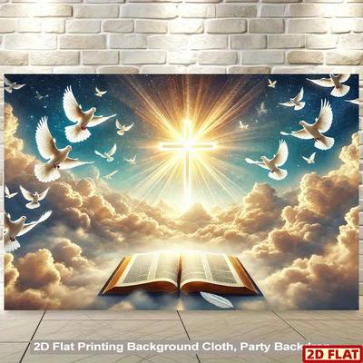 2D plat oppervlak 1-delig religieus christelijk thema spandoek geschikt voor thuisgebruik en duurzaam