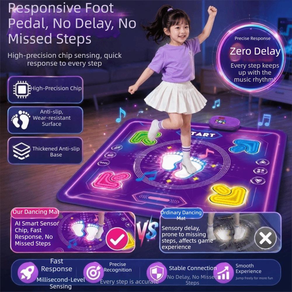 Double Players Mode Electronic Dance Mat Wireless Bluetooth Music Dance Mat  Indoor Toy