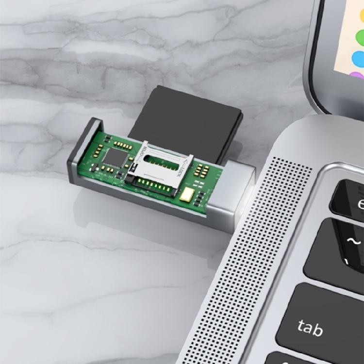 MultiFunctional Aluminum TF Card Reader USB A Type C Double Slot No Driver Required for Business Trip Document Share
