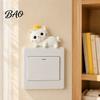 Home Atmosphere Decoration Cute Cat Light Switch Sticker, Adorable Kitten Wall Self?Adhesive Socket Panel Living Room Surround Cover Decor,