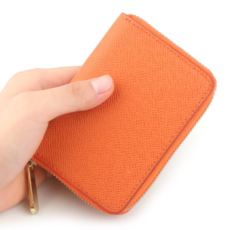 Japanisches Damen Crossgrain Kurzportemonnaie und Münzfach.