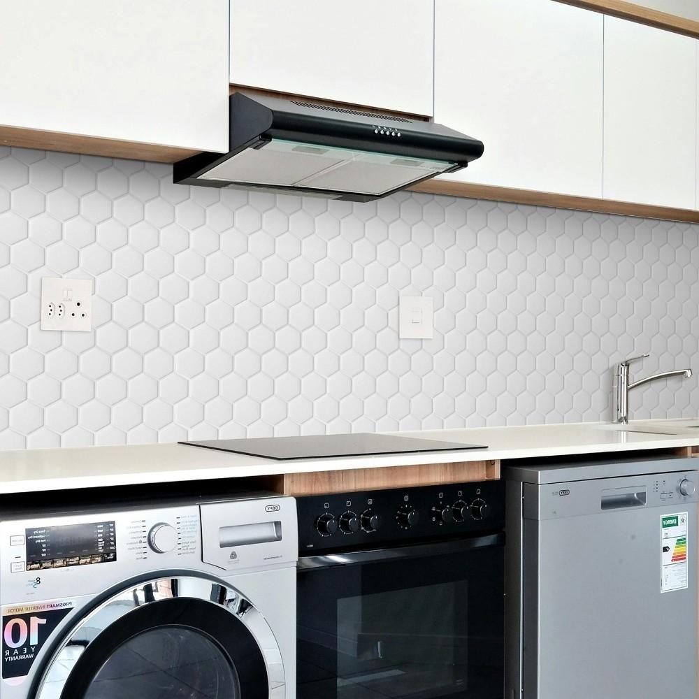 Trendige selbstklebende Peel and Stick Spritzschutz Sechseck 12*12 Zoll Tapete Heimdekor 3D Klebefliese für Küche Badezimmer