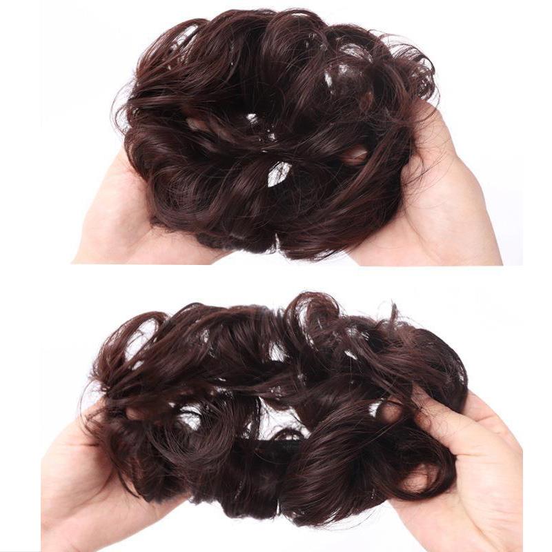 Unordentlicher Dutt Haarteil Wellige Synthetische Haargummis für Sofortiges Volumen Elastische Dutt-Pferdeschwanz-Haarverlängerungen Dicke Haarteile für Frauen