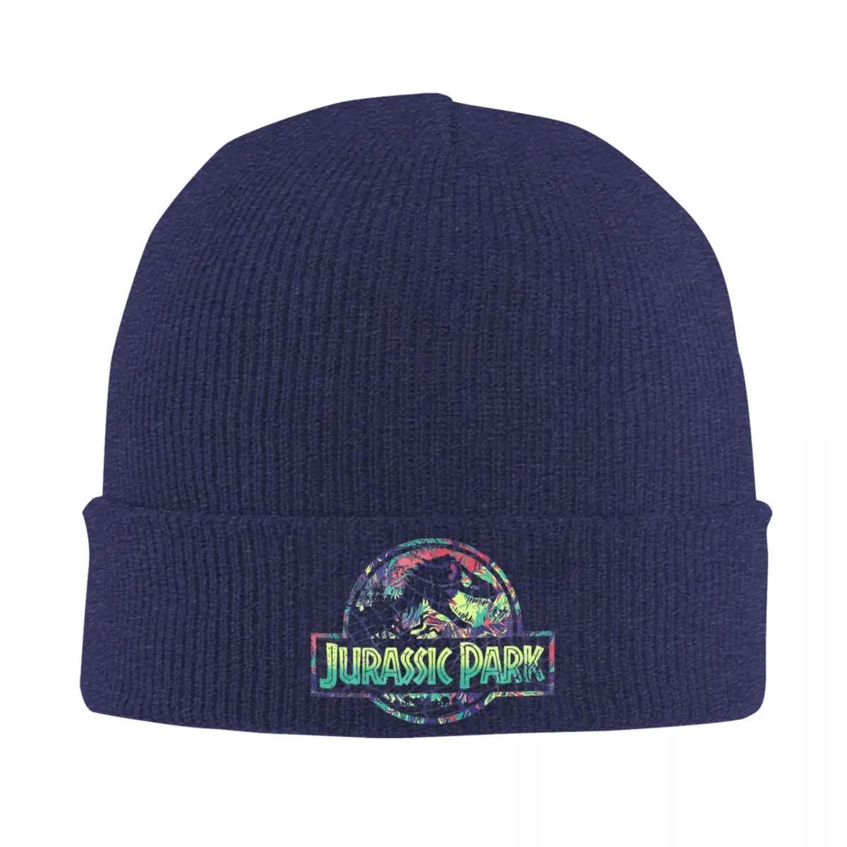 

Jurassic Park Distressed Dino Movie Logo Knitted Hat for Women Men Beanie Autumn Winter Hats Acrylic Hip Hop Melon Cap
