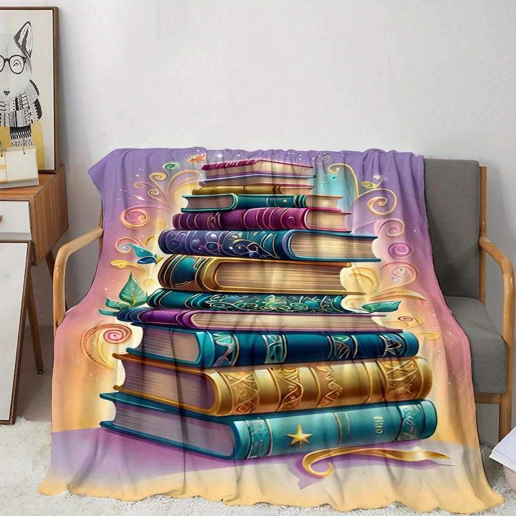 Colorful Cosmic Cross And Holy Book Throw Blanket Spiritual Galaxy Art Decor For Sofa Bedroom Religious Home Ornament Blanket