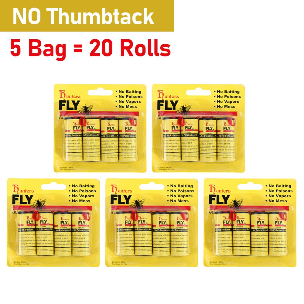 4-40Rolls Fly Sticky Paper Strong Glue Strip Flying Insect Bug Mosquitos Catcher Double Sided Flying Insect Catching Pest Contro