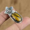 Natural Tiger'S Eye Gemstone Pendant Flower 925 Sterling Silver For Women