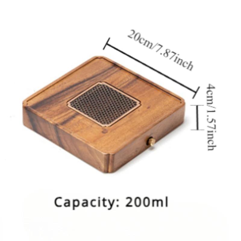 Solid Wood Tea Tray Walnut Whole Solid Wood Pot Bearer Rectangular Dry Bubble Tray Drainage Bubble Tea Tray