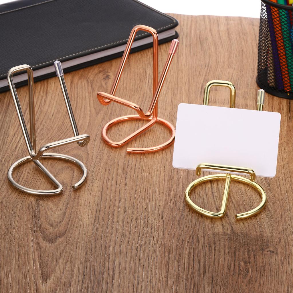 Metal Business Card Holder Desk Bracket Cards Organizer Fashion Office Desktop Business Cards Display Holder Card Storage Folder