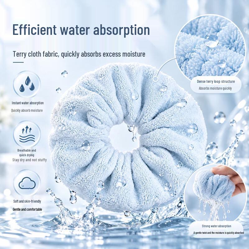 Quick-Dry Bubble Fleece Hair Drying Scrunchie