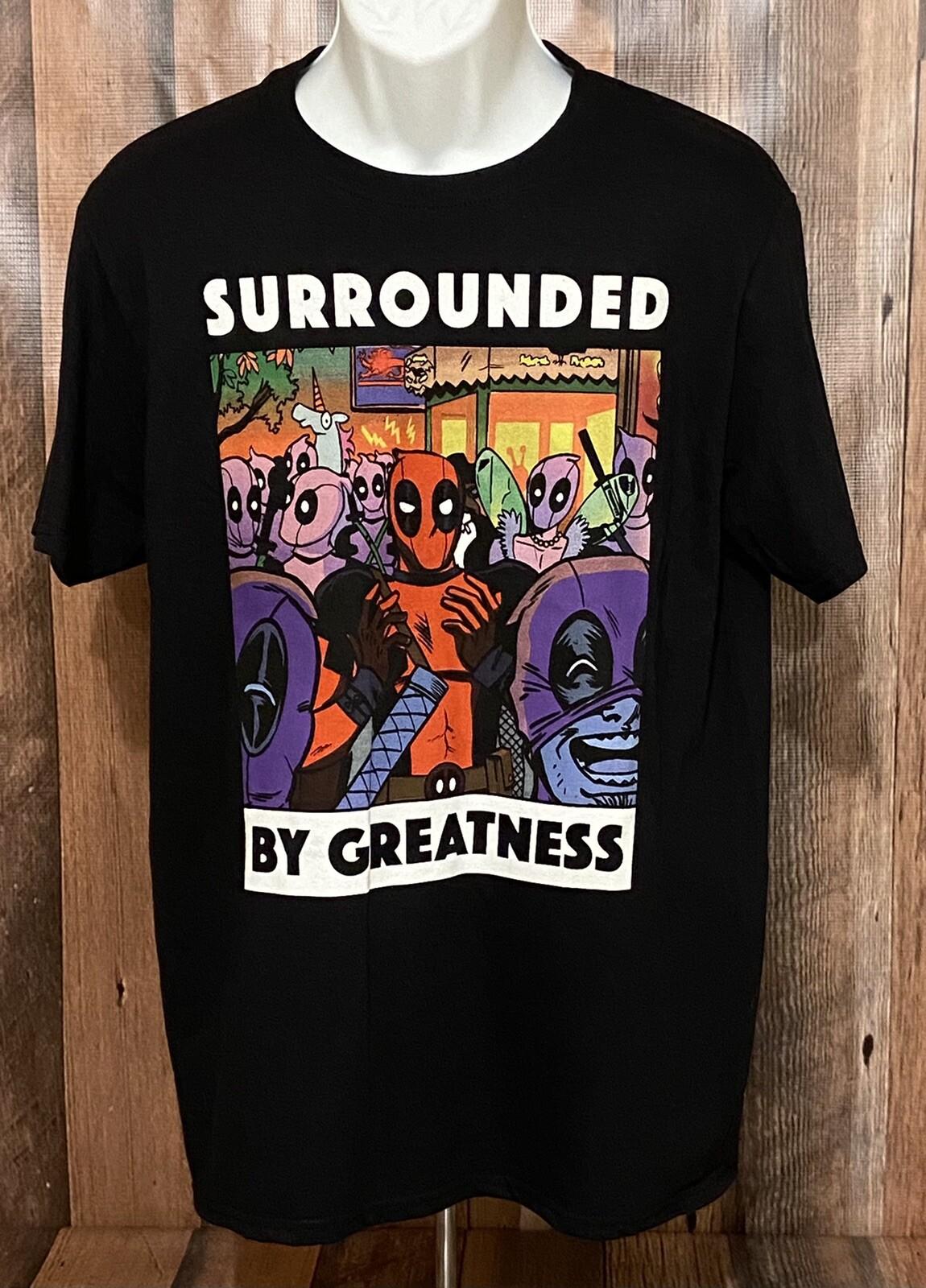 Marvel Comics Deadpool Surrounded by Greatness size Large Black Shirt S