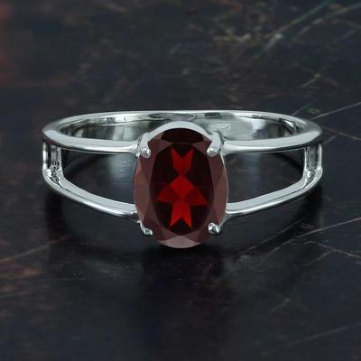 Red Garnert Ring Handmade Designer Statement Ring, 925 Silver Ring, Partywear Ring Anniversary Gift