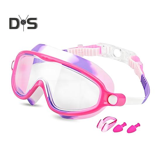 

Очки для плавания для детей Очки для бассейна с защитой от запотевания и зажимом для носа Беруши Детские очки для плавания с защитой от ультрафиолета и герметичностью розовый