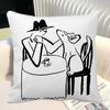 Modern Korean Black And White Love Theme Pillow Case Square Pillow Bedroom Sofa Leisure Comfort Cushion Car Home Decoration