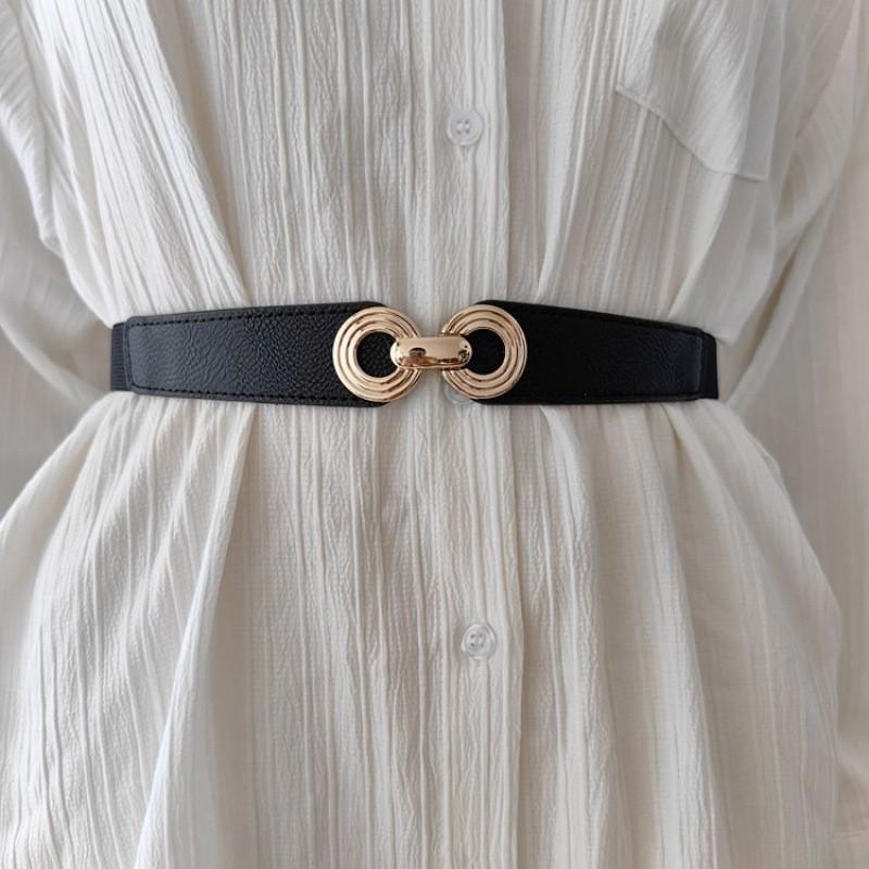 Stylish Women's Elastic Waist Belt For Dresses Versatile Fashion Accessory In Black And Brown