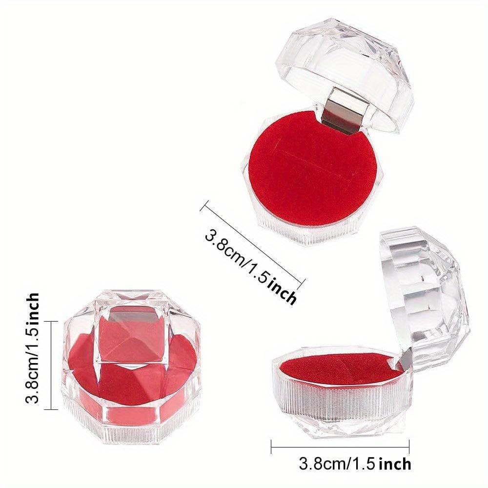 10/20/30 buc cutie inel din plastic transparent roșu, cutie depozitare bijuterii cercei, folosită pentru depozitarea inelelor, cerceilor bijuterii, propuneri