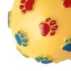Squeaky Ball Dog Toy Puppy Chew Toy with Paw Print Texture Interactive Dog Teeth Cleaning Toy for Aggressive Chewers