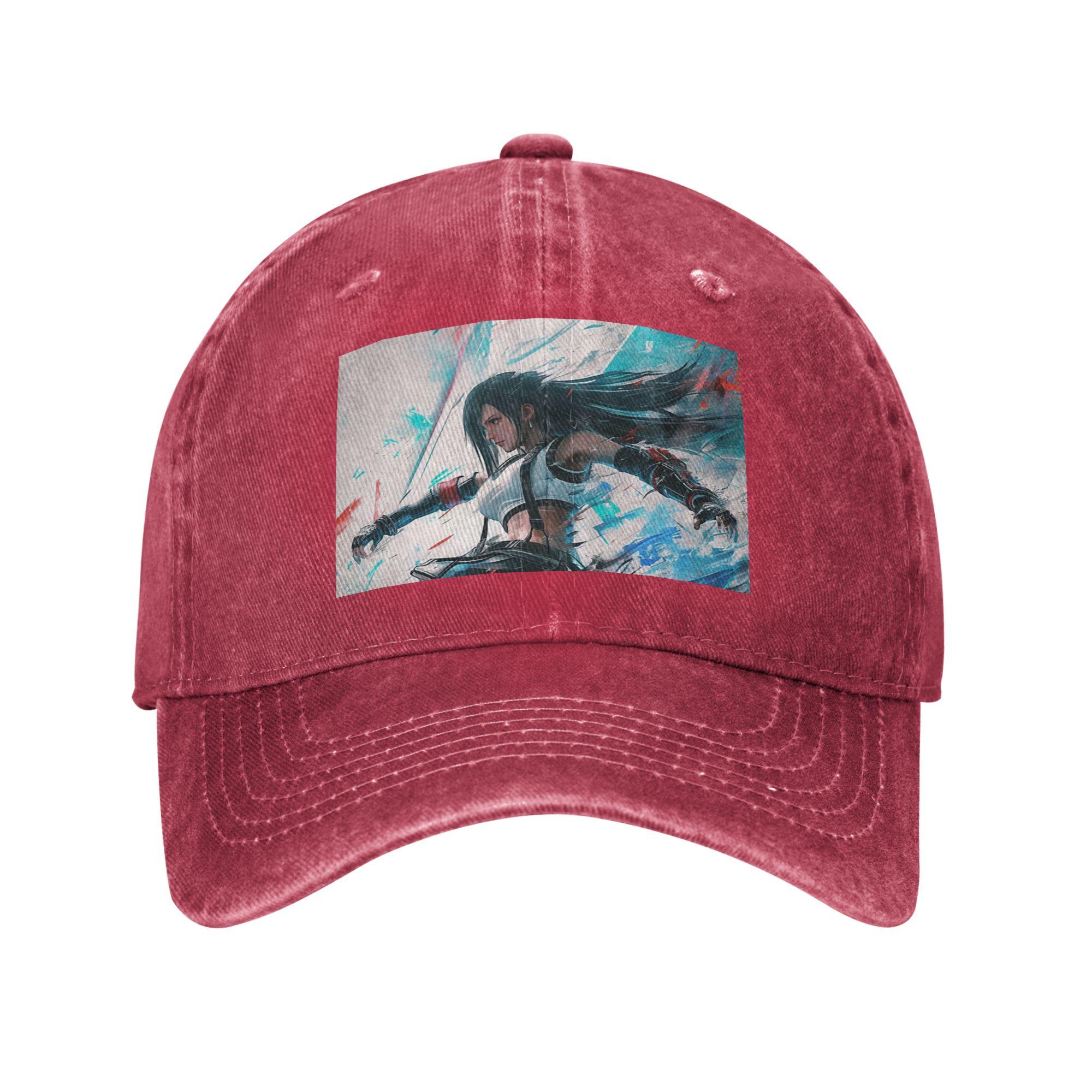 Tifa Lockhart-Final Fantasy 7 Ff7Remake Ffvii Final Denim Cap Casual Baseball Caps Adjustable Hat Summer Unisex Baseball Hats One Size