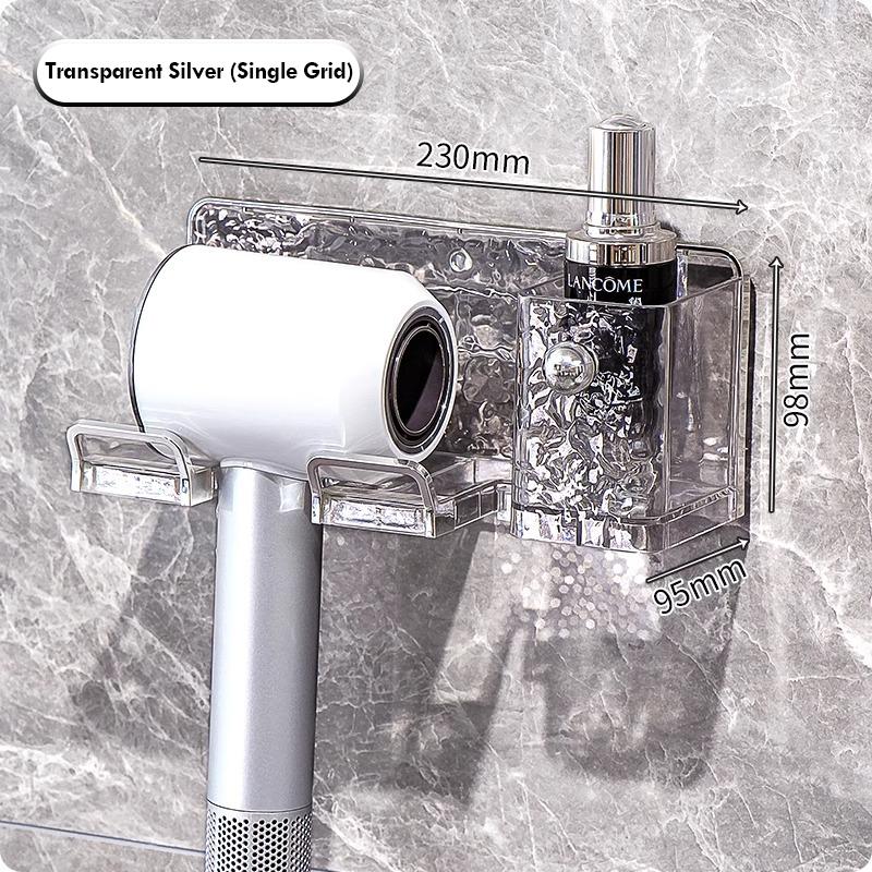 

Стойка для хранения фена настенная неперфорированная бытовая кронштейн для ванной комнаты прозрачная роскошная трубка для хранения с узором ледника
