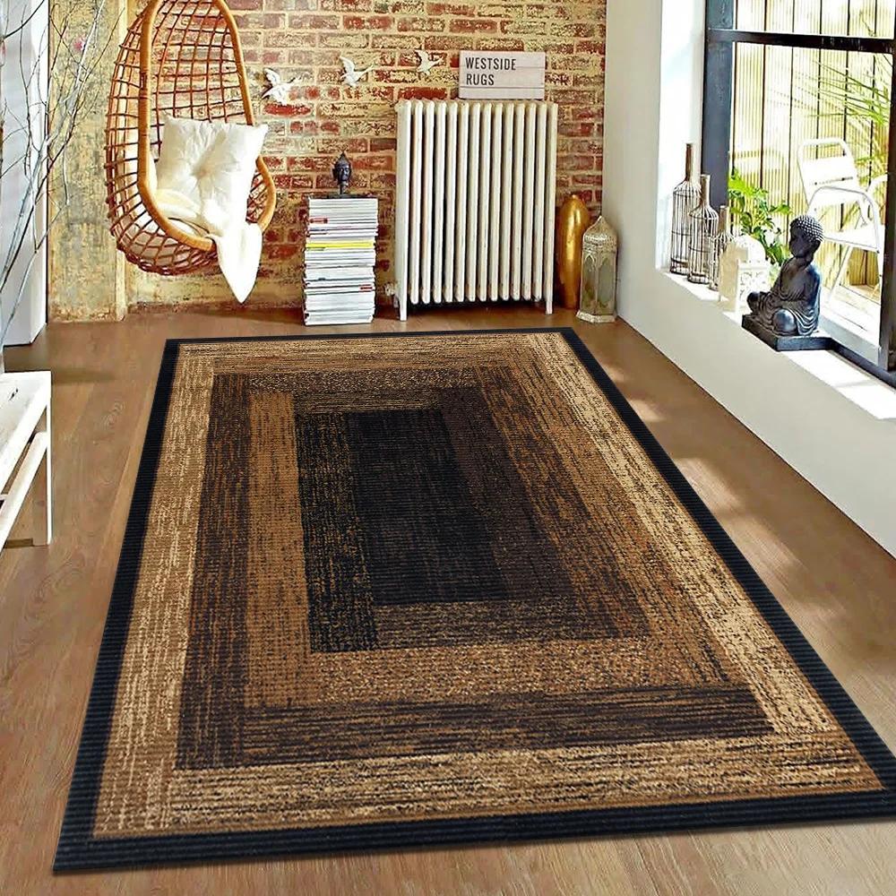 Geometric Oversized Area Rug – Modern Living Room Carpet for Coffee Table & Sofa, Easy-Care Bedroom Bedside Floor Mat