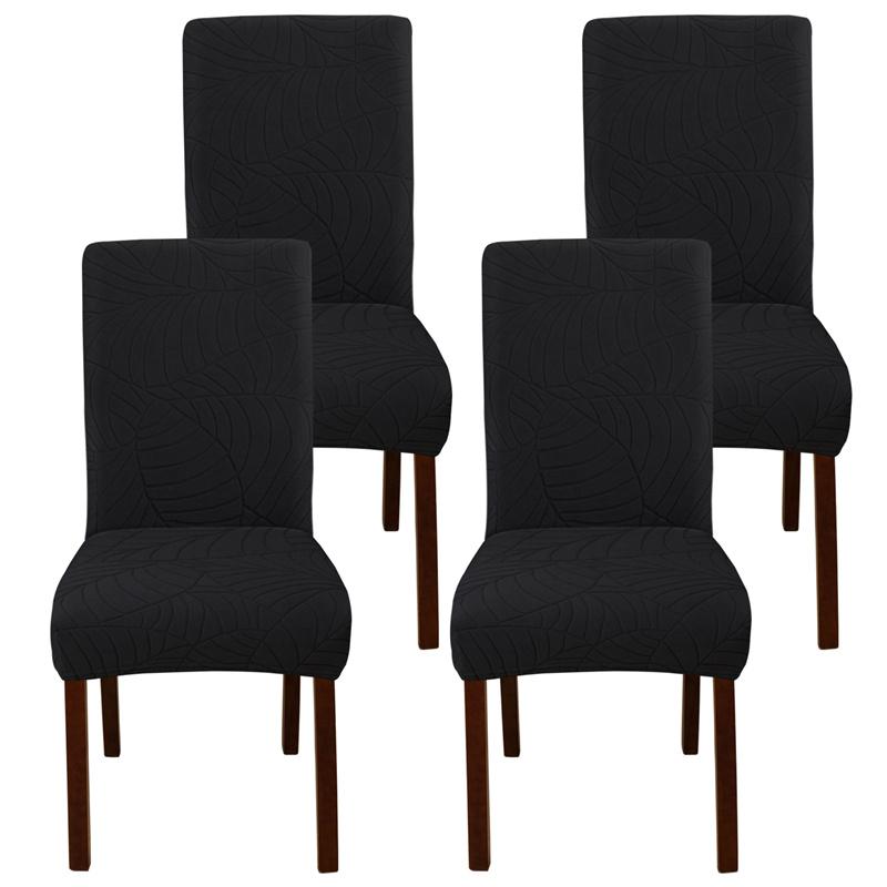 Jacquard-Stuhlbezüge für Esszimmerstühle, abnehmbar, dehnbar, universell, einfarbige Sitzbezüge für Küche, El Banquet