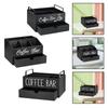Coffee Station Organizer for Counter Coffee Bar Decor Farmhouse Countertop 2 Layer Storage Basket for Kitchen Coffee Bar Office